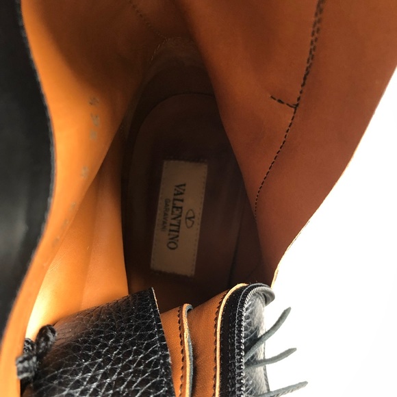 Valentino Combat Ankle Boots Fringe Buckles Block Heel US 6.5 - Picture 13 of 15